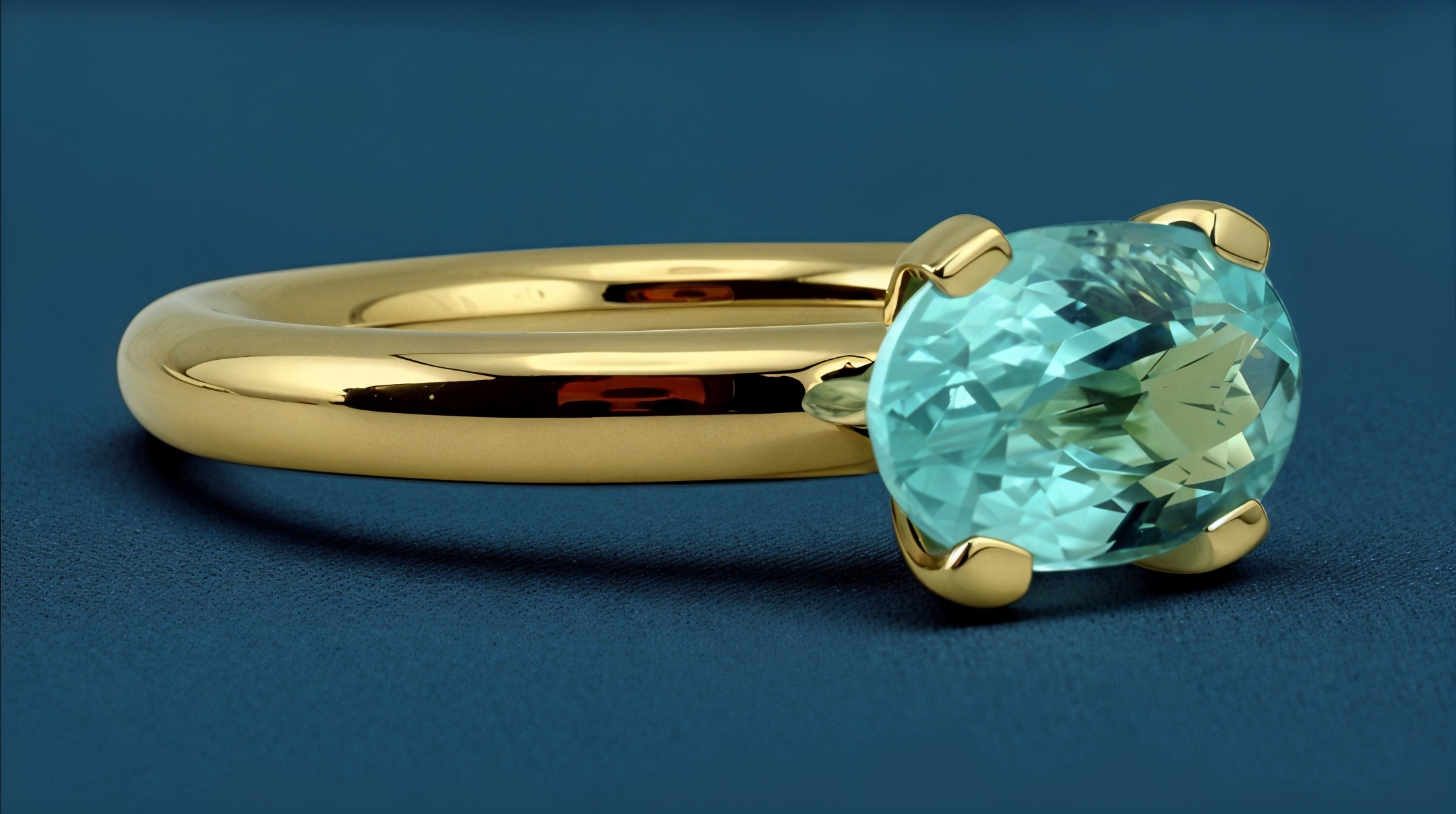 Zlatý prsten s Turmalínem Paraíba